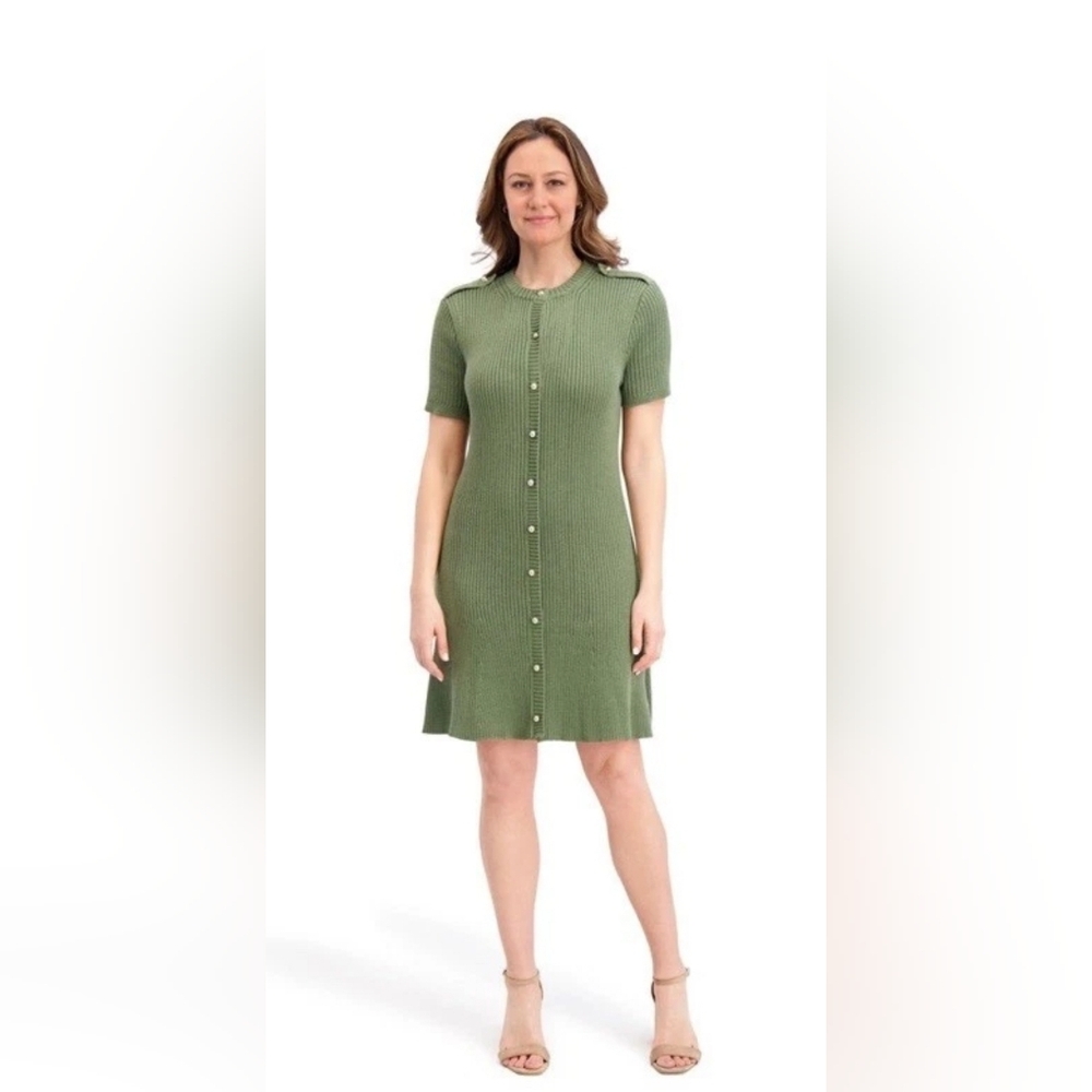 NWT French Connection Green Short Sleeve Sweater Dress